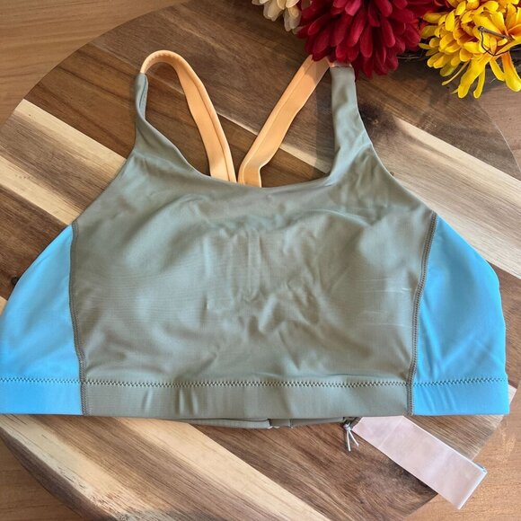 PrAna Womens Baja Bound Adjustable Swim Top MEDIUM in Sweet Agave Color Block - Picture 1 of 6